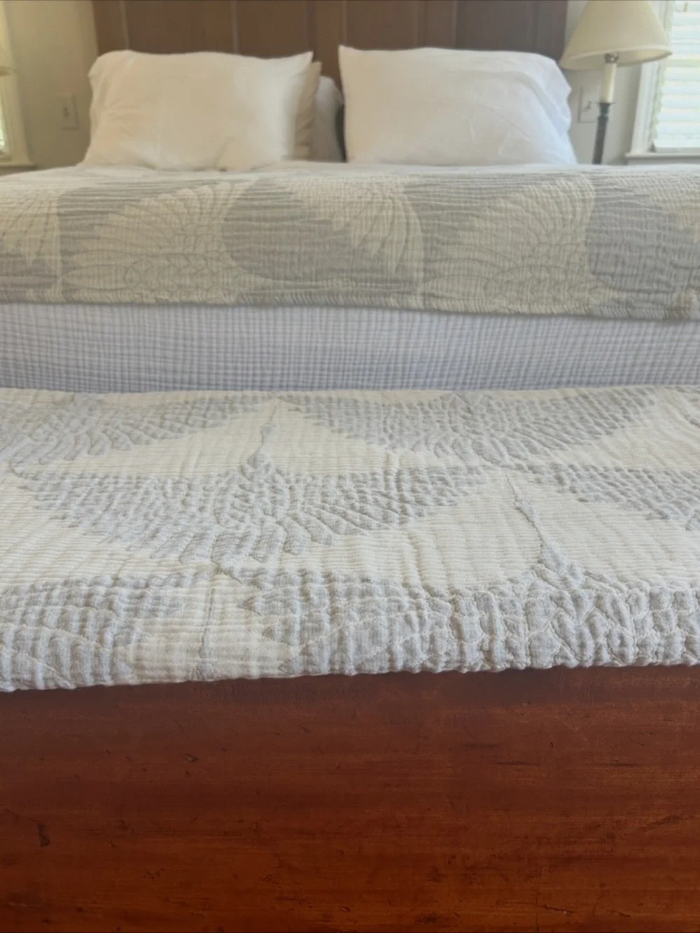 Modern Woven Throw Wedding Silver Gray + White Feathered Flock Jacquard Cotton